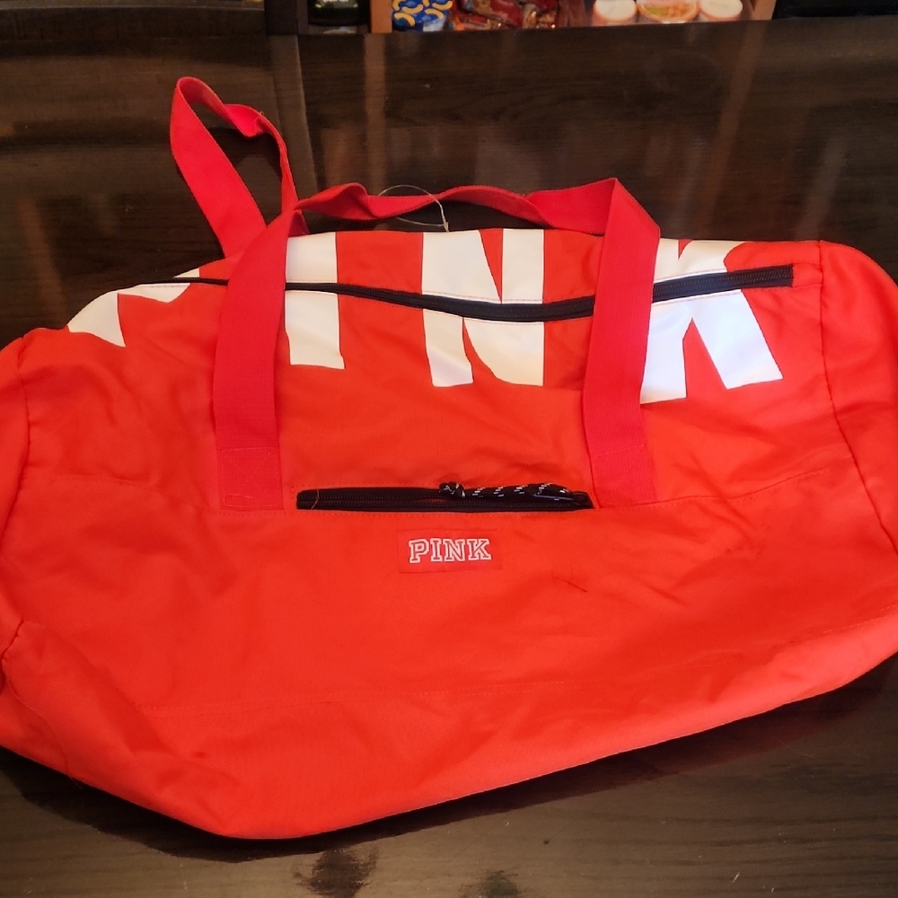 PINK Bright Orange Duffle Bag